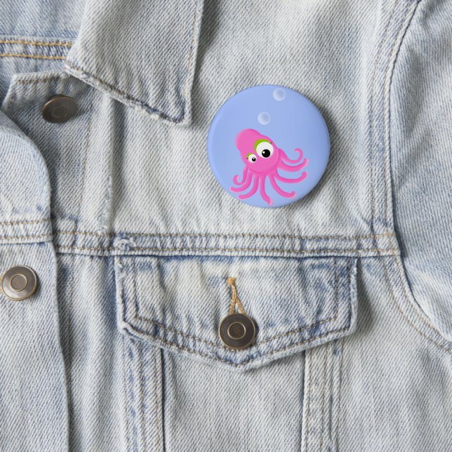 KiniArt Octopus 2 Inch Round Button (In Situ)