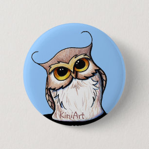KiniArt OWL 2 Inch Round Button
