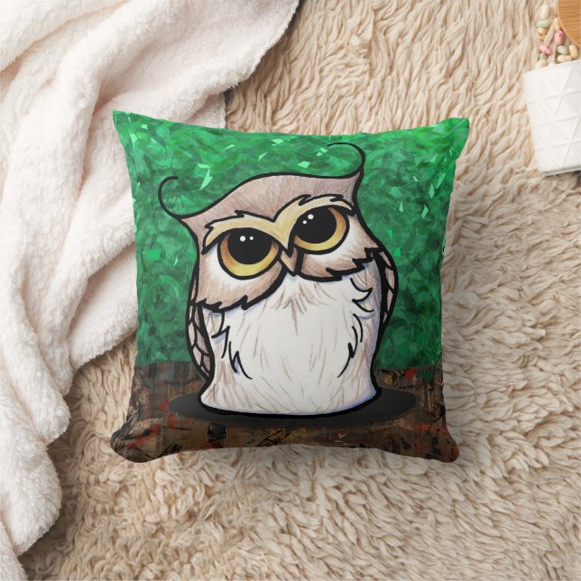 KiniArt Owl Throw Pillow (Blanket)