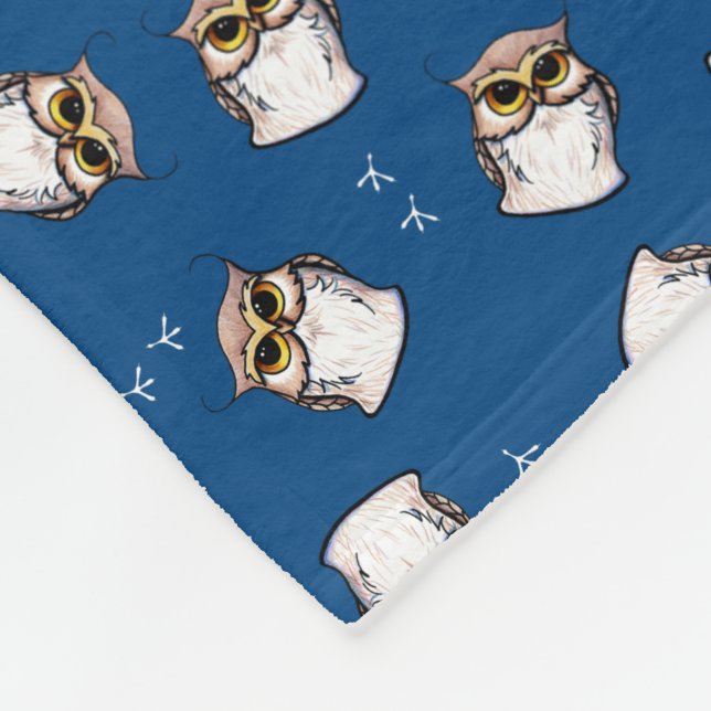 KiniArt Owls Fleece Blanket (Corner)