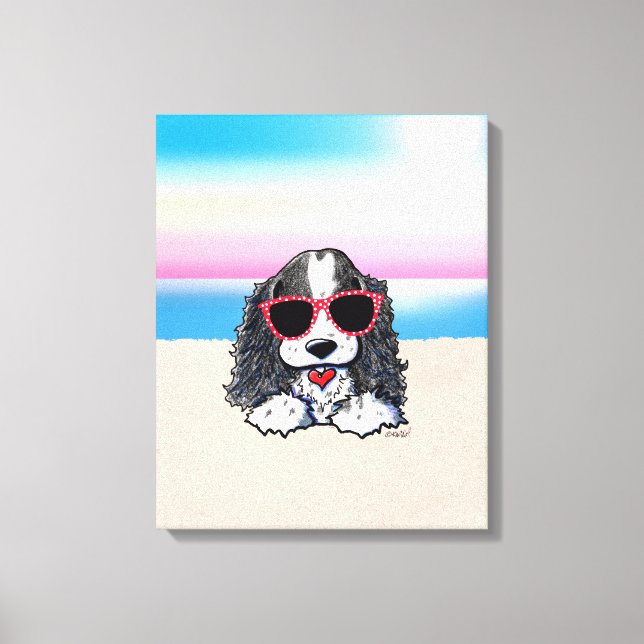 KiniArt Parti Cocker Spaniel Dog Beach Canvas Prin Print (Front)