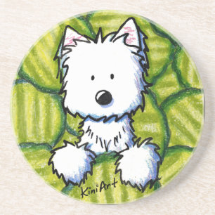 KiniArt Pickles Westie Dog Coaster