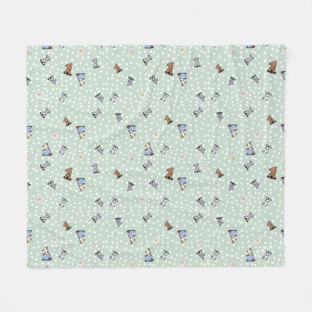 KiniArt Pit Bull Fleece Blanket (Front (Horizontal))