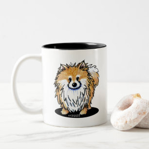 KiniArt Pomeranian Two-Tone Coffee Mug