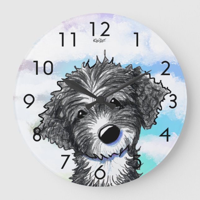 KiniArt Portuguese Waterdog Large Clock (Front)