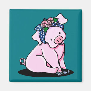 KiniArt Pretty Pig  Magnet
