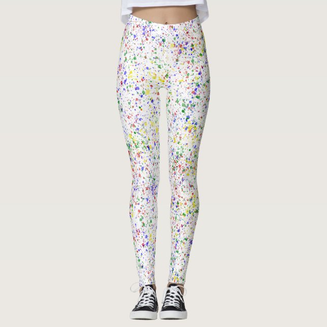 KiniArt Primary Paint Splatter Leggings (Front)