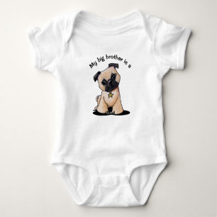 KiniArt Pug Little Brother Baby Bodysuit