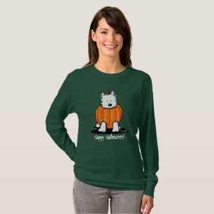 KiniArt Punkin Westie Dames Dark LS T-shirt