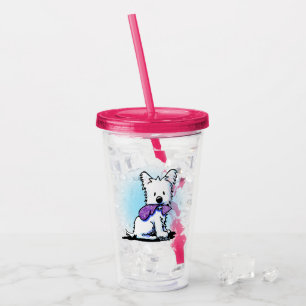 KiniArt Purple Lover Westie Acrylic Tumbler