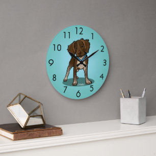 KiniArt Roan Brittany Dog Clock