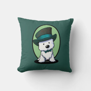 KiniArt Saint Patrick’s Westie Throw Pillow
