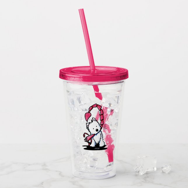 KiniArt Scorpio Westie Acrylic Tumbler (Front Ice)