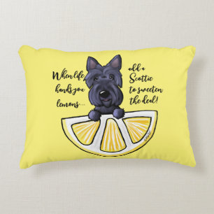 KiniArt Scottie Life Lemons Accent Coussin