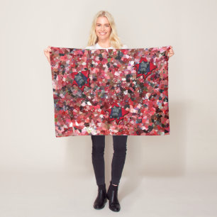 KiniArt Scottie Red Abstract Fleece Blanket