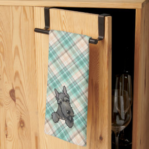 KiniArt Scottie sur Marina Plaid Serviette de cuis