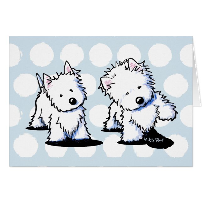 KiniArt Shadowboxing Westies Card (Front Horizontal)