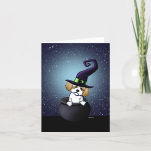 KiniArt Shih Tzu Witch Halloween Card