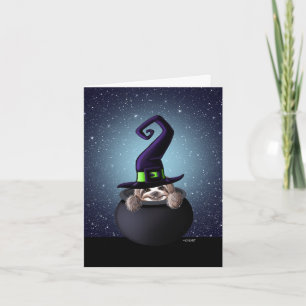 KiniArt Sloth Halloween Folded Greeting Card