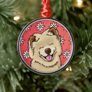 KiniArt Smiling Chow Metal Ornament