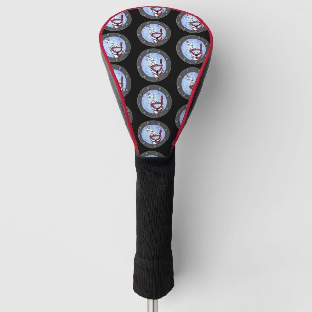 KiniArt Snorkelling Westie Terrier Golf Head Cover (Front)