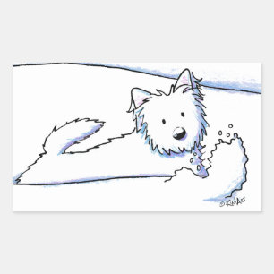KiniArt Snow Plow Westie Sticker
