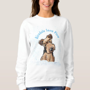 KiniArt Snowy Airedale Terrier Sweatshirt