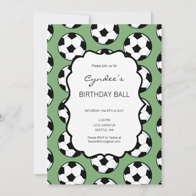 KiniArt Soccer Invitation (Back)