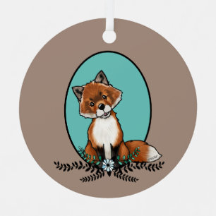 KiniArt Sweet Fox Metal Ornament