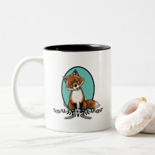 KiniArt Sweet Fox Two-Tone Coffee Mug