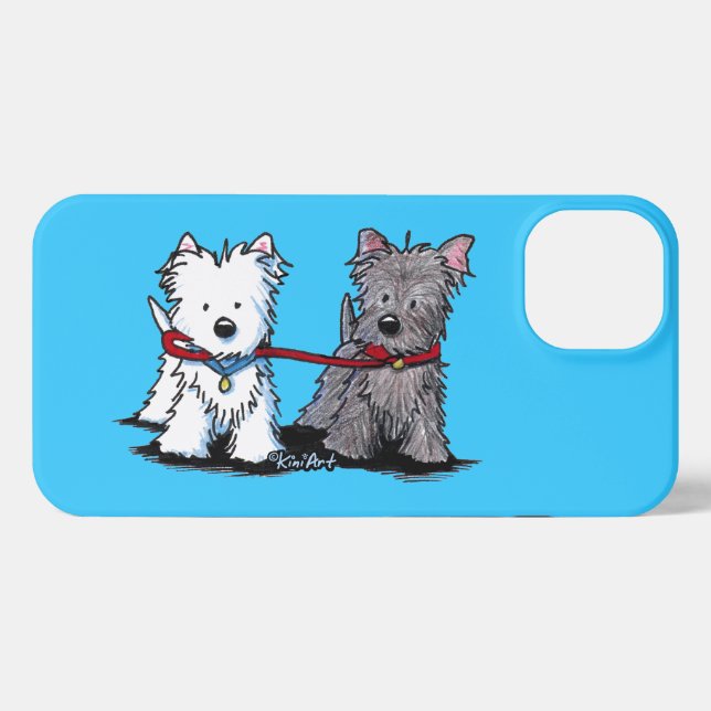 KiniArt Terrier Walkers iPhone Case (Back Horizontal)