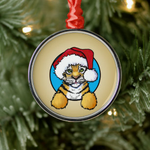 KiniArt Tiger Cub Metal Ornament