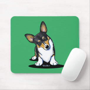 KiniArt Tri Curious Corgi Mouse Pad