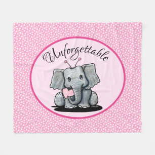 KiniArt Valentine Elephant Fleece Blanket