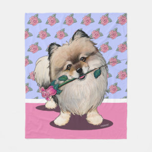 KiniArt Walter Pom Portrait Fleece Blanket