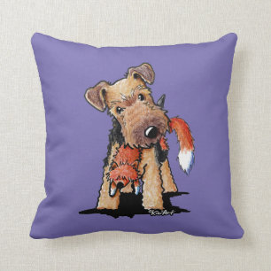 KiniArt Welsh Terrier Throw Pillow