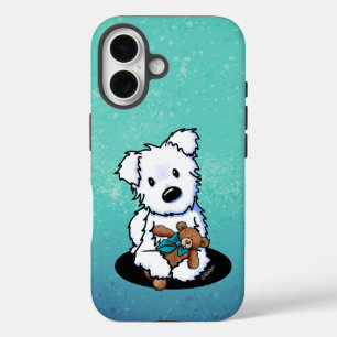 KiniArt Westie And Bear iPhone 16 Case