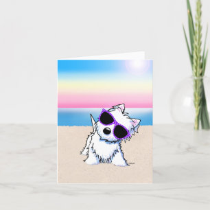 KiniArt Westie Beach Personalized Thank You Card