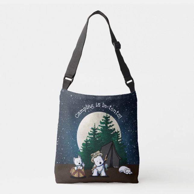 KiniArt Westie Camping Crossbody Bag (Front)
