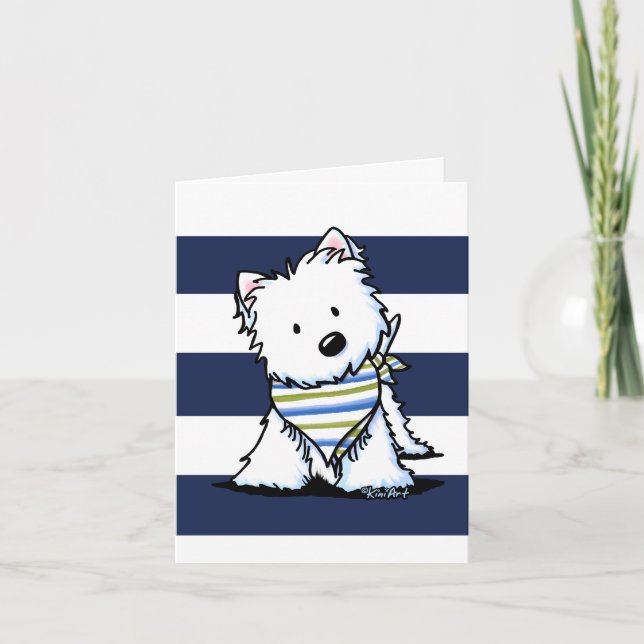 KiniArt Westie Carte de remerciements nautique (Devant)