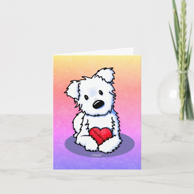 KiniArt Westie Carte de Sympathie Coeur Mended (Devant)