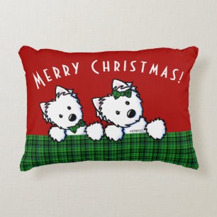 KiniArt Westie Christmas Accent Pillow
