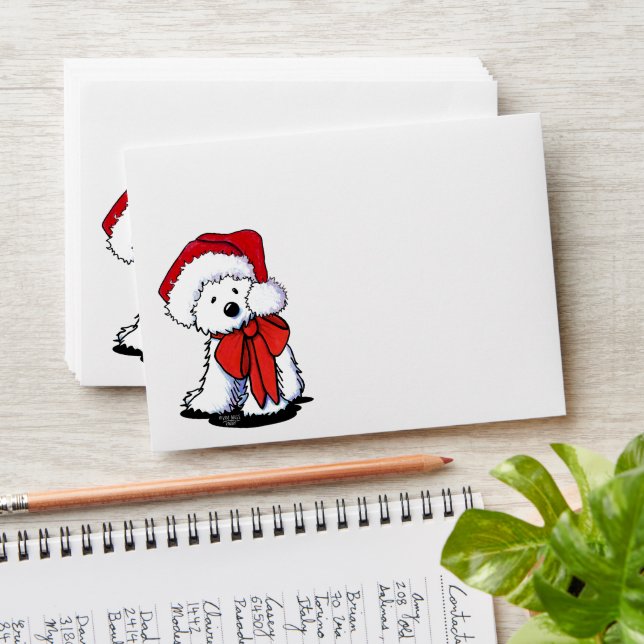KiniArt Westie Christmas Card Envelope (Stacked)