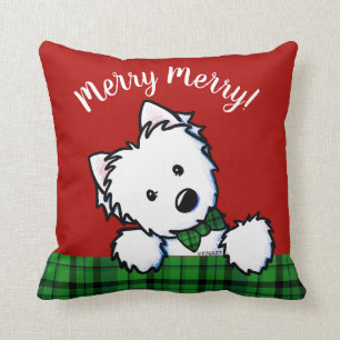 KiniArt Westie Christmas Throw Pillow