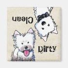 KiniArt Westie Clean Dirty Dishwasher magnet