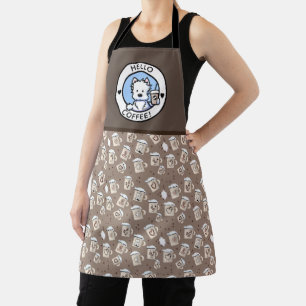 KiniArt Westie Coffee Love All-Over Print Apron