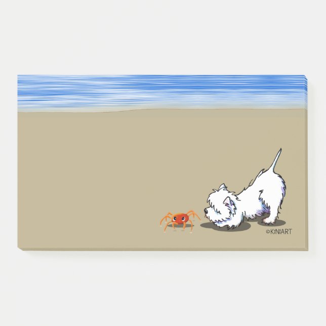 KiniArt Westie Crab Post-it Notes (Front)
