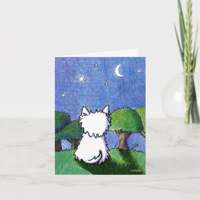KiniArt Westie Dog Pet Loss Sympathy Card (Front)