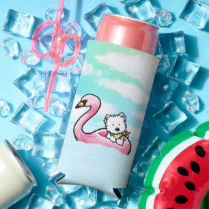 KiniArt Westie Flamingo Floaty Cooler
