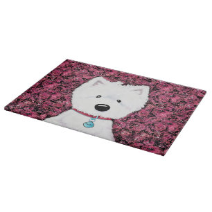 KiniArt Westie Floral Impressions Cutting Board